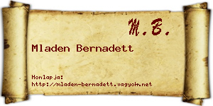 Mladen Bernadett névjegykártya
